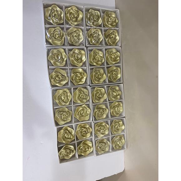 Set of 4 Gold Rose Floating Candles, Metallic Decor, Elegant Centerpiece Accents - Picture 3 of 11
